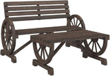 Burnt Wood Solid Fir Wood Two-Piece Garden Lounge Set for Outdoor Patio and Balcony with Rustic Design and Ergonomic - Photo 3