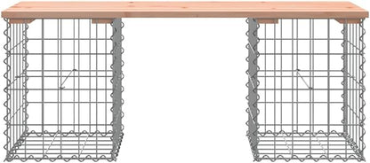 Douglas Fir Wood Outdoor Gabion Garden Bench Rustic Farmhouse Style Seating for Patio and Garden Durable Solid Wood Construction with Natural Finish