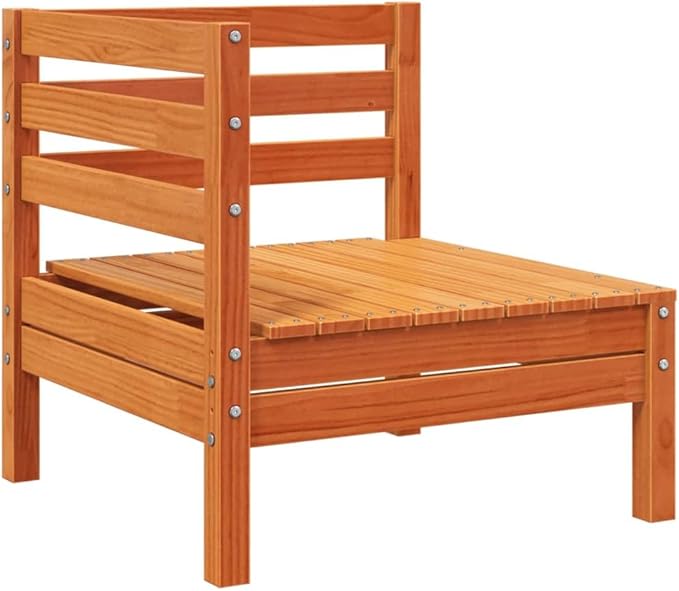 4-Seater Patio Sofa Set Outdoor Furniture Wax Brown Solid Pine Wood Modular Garden Conversation Set for Backyard, Porch, Balcony