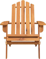 Solid Acacia Wood Foldable Adirondack Chair with Oiled Finish for Outdoor Patio Garden Comfortable Seating and Easy - Photo 4
