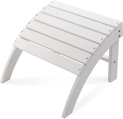 Psilvam Adirondack Ottoman, Adirondack Footstool for Adirondack Chair Weather Resistant Foot Rest for Outdoor Porch, Yard, Porch, Garden (White)