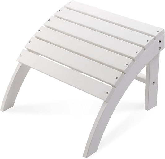 Psilvam Adirondack Ottoman, Adirondack Footstool for Adirondack Chair Weather Resistant Foot Rest for Outdoor Porch, Yard, Porch, Garden (White)