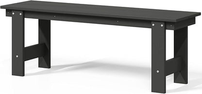 Costaelm Garden Bench, Front Porch Bench Entryway Park Bench, Patio Backless Garden Seat for Outdoors/Indoor, Low Farmhouse Bench, Gray