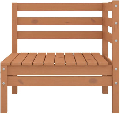 4-Piece Solid Pine Wood Patio Lounge Set with Ottoman, Honey Brown Outdoor Furniture for Garden Balcony Porch