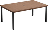 VICLLAX 63" Rectangle Outdoor Dining Table for 6, Patio Table with Umbrella Hole, All Weather Metal Patio Tables - Photo 1