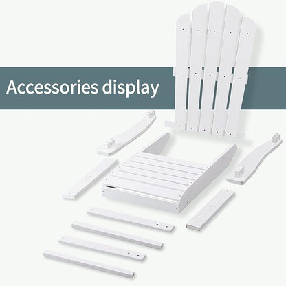 Adirondack Chairs Weather Resistant, Patio Firepit Chair, Sturdy Outside Chairs, Lawn Chairs, Easy Assembly 350lb, for Outdoor Patio Yard