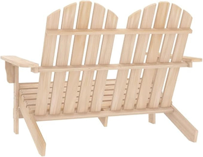 2-Seater Solid Fir Wood Adirondack Chair for Patio Outdoor Furniture, 47" Wide Weather-Resistant Wooden Lounge Chairs with 242.5 lb Capacity for Backyard Poolside Deck