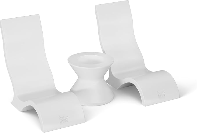 Ledge Lounger Signature Chair Set - Two Chairs - Ice Bin Side Table - in-Pool - On-Deck - Water Depths 0-9” - All Types - Resin Water Chairs - Pool, Sundeck, Outdoor Patio, No Lid Included (White)