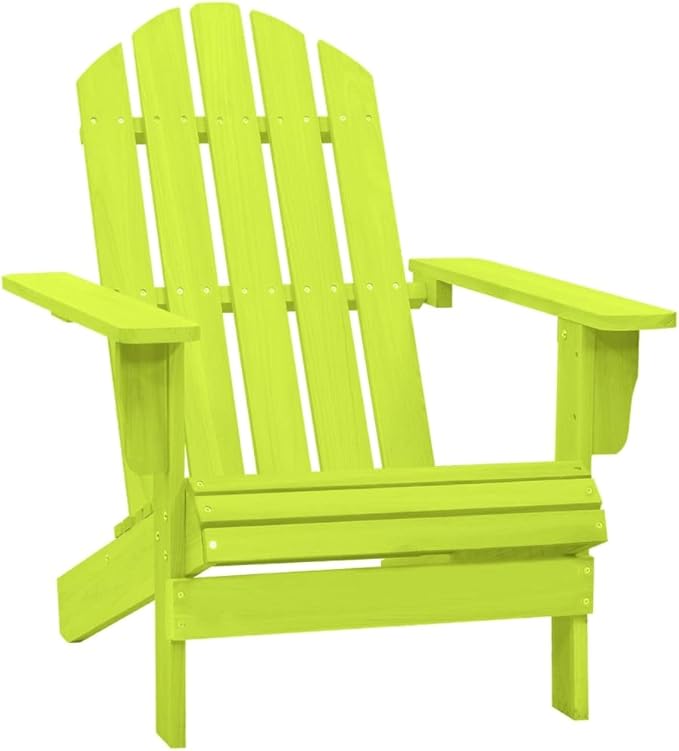 Adirondack Chair Solid Fir Wood Green Outdoor Patio Furniture Lounge Chair with 242.5 lb Capacity for Garden, Beach, Backyard