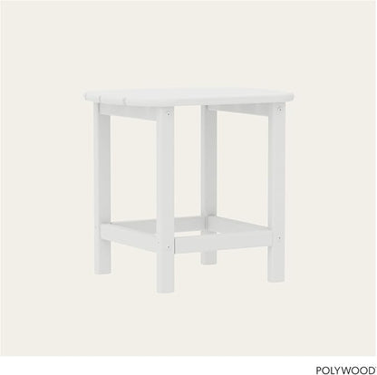 POLYWOOD SBT18WH South Beach 18" Outdoor Side Table, White