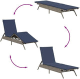 Patio Sun Lounger with Adjustable Backrest and Cushions, Outdoor Chaise Lounge Chair - Photo 7