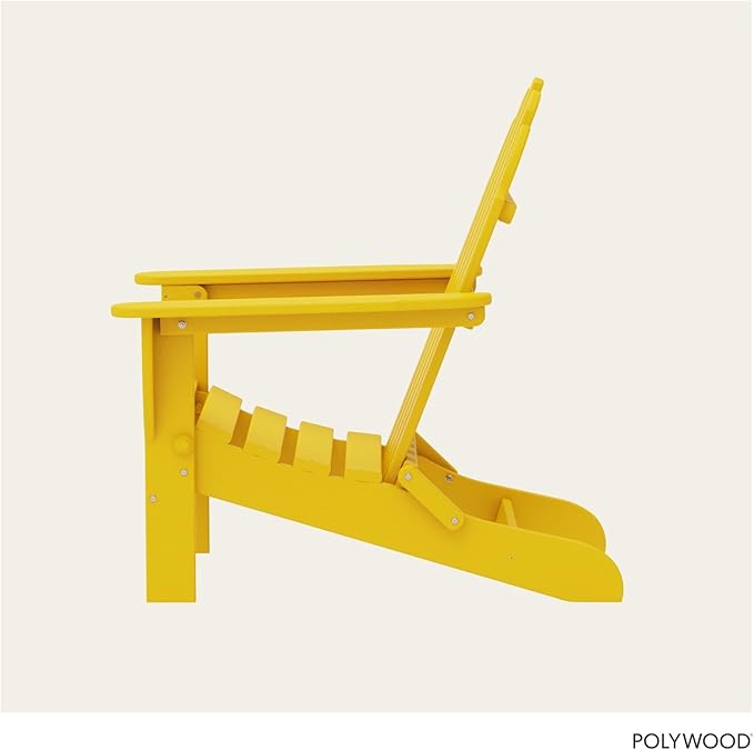 POLYWOOD AD5030LE Classic Folding Adirondack Chair, Lemon