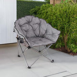 MacSports C932S-129 Padded Cushion Outdoor Folding Lounge Patio Club Chair, Gray - Photo 5