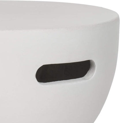 SAFAVIEH Outdoor Collection Haruki Modern Ivory Concrete Round Accent Table (Fully Assembled)