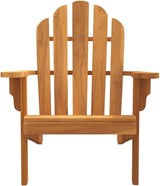 Solid Teak Wood Adirondack Chair for Outdoor Relaxation, Durable Garden Patio Furniture with Wide Arms and Slanted Back - Photo 4