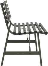 Vintage Black Steel Garden Bench Durable Powder Coated Outdoor Seating for Patio and Backyard Comfortable Large Size - Photo 4