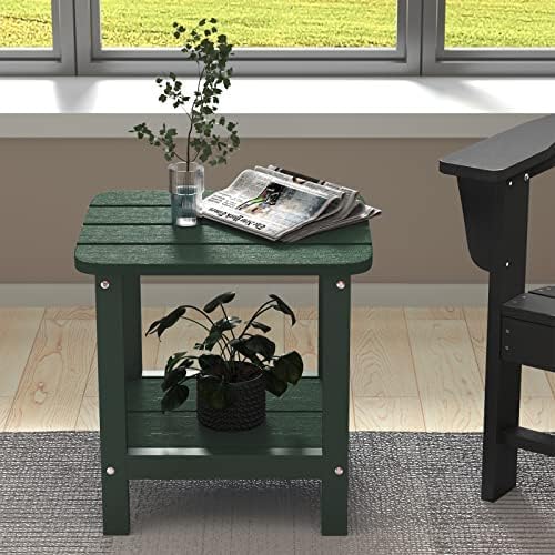 SERWALL Adirondack Table Outdoor Side Table Set of 2- Green