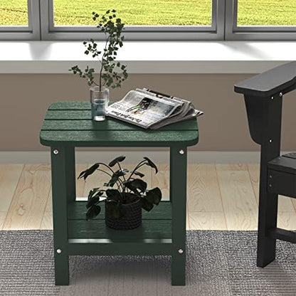 SERWALL Adirondack Table Outdoor Side Table Set of 2- Green