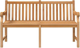 Garden Bench Light Brown Solid Teak Wood Extra Heavy Durable Vintage Style Outdoor Seating for Three People Weather - Photo 4