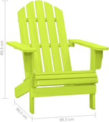 Solid Fir Wood Green Adirondack Chair Outdoor Patio Furniture with Sturdy Frame Comfortable Seating for Garden Backyard - Photo 2