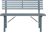 Vintage Style Garden Bench Grey Powder-Coated Steel Medium Outdoor Bench for Two Adults - Photo 4