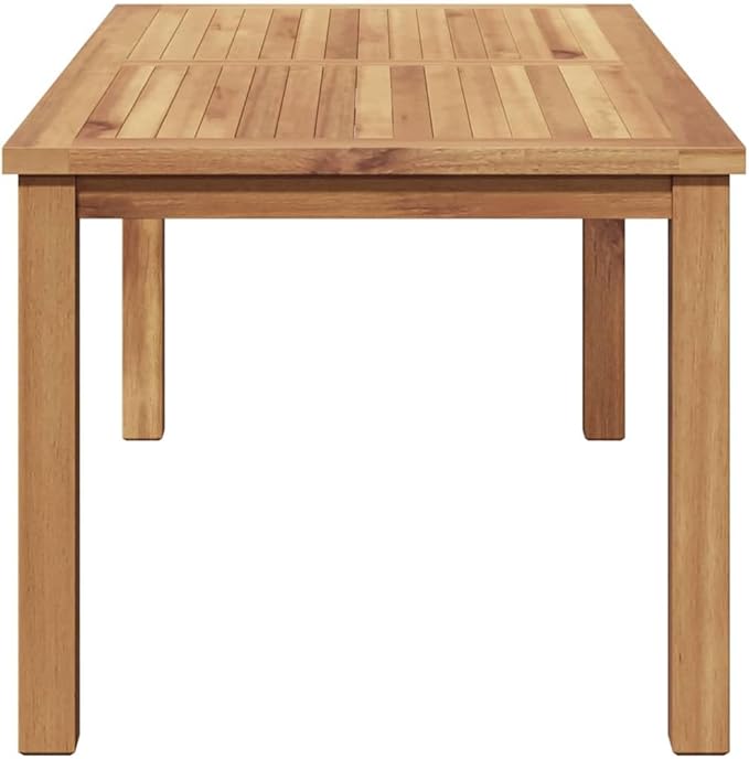 Modern Outdoor Coffee Table Solid Teak Wood 43.31x21.65x17.72 in Brown Patio Cocktail Table Weather Resistant for Garden Balcony Porch