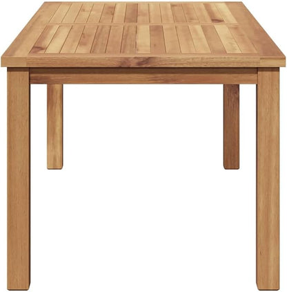 Modern Outdoor Coffee Table Solid Teak Wood 43.31x21.65x17.72 in Brown Patio Cocktail Table Weather Resistant for Garden Balcony Porch