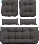 QILLOWAY Outdoor Patio Wicker Seat Cushions Group Loveseat/Two U-Shape/Two Lumbar Pillows for Patio Furniture - Photo 1