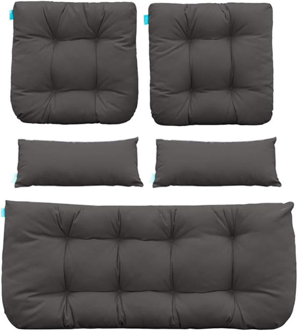 QILLOWAY Outdoor Patio Wicker Seat Cushions Group Loveseat/Two U-Shape/Two Lumbar Pillows for Patio Furniture - Photo 1