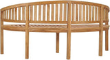 71 Inch Solid Teak Wood Garden Bench Crescent Shape Outdoor Indoor Natural Finish Weather Resistant Durable Seating for - Photo 7