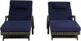 KEIKI Wicker Outdoor Chaise Lounge Chairs Set of 2 for Patio & Pool Side with 5-Level Adjustable Backrest and Cushions - Photo 7