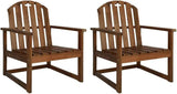Garden Bench Sofa Chairs 2 pcs Solid Acacia Wood (Sofa Chairs 2 pcs) - Photo 1