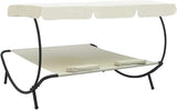 Double Chaise Lounge Outdoor with Adjustable Canopy and Pillow Extra Large Patio Hammock Bed Wheeled for Outside - Photo 5