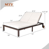 COSTWAY 2-Person Patio Rattan Lounge Chair Chaise Recliner Adjustable Cushion - Photo 2