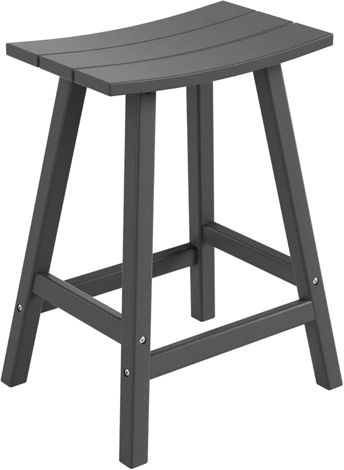 WestinTrends Malibu Malibu 24 Inch Counter High Saddle Stools (Set of 3), Gray - Photo 4