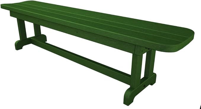 POLYWOOD Park 72-Inch Harvester Backless Bench, Green