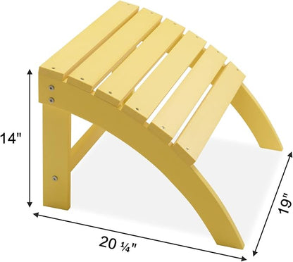 Psilvam Adirondack Ottoman, Adirondack Footstool for Adirondack Chair Weather Resistant Foot Rest for Outdoor Porch, Yard, Garden, Porch (Yellow)
