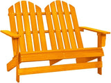 2-Seater Patio Adirondack Chair Solid Fir Wood Orange 47" x 33.7" x 35.2" Comfortable Outdoor Chair for Garden, Patio - Photo 1