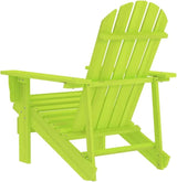 Green Solid Fir Wood Large Ergonomic Adirondack Chair for Outdoor Patio Garden Backyard - Photo 5