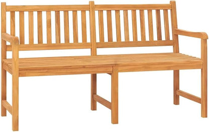 Solid Teak Wood 3-Seater Garden Bench with Convertible Table, Rustic Outdoor Seating Furniture for Patio and Backyard, Durable Teak Bench with Comfortable Seating and Easy