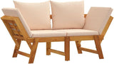 2-Seater Garden Bench with Beige Cushions - Photo 3
