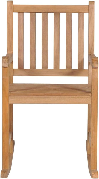 vidaXL Rocking Chair Brown Solid Teak Wood Medium Durable
