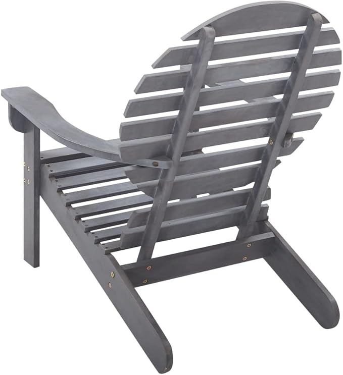 Adirondack Chair,Outdoor Patio Furniture,Outdoor Dining Chairs,Porch Chairs,Balcony Chairs,Kitchen Chairs,Armchair, Reading Chair, for Balcony,Porch,Deck, Solid Acacia Wood Gray