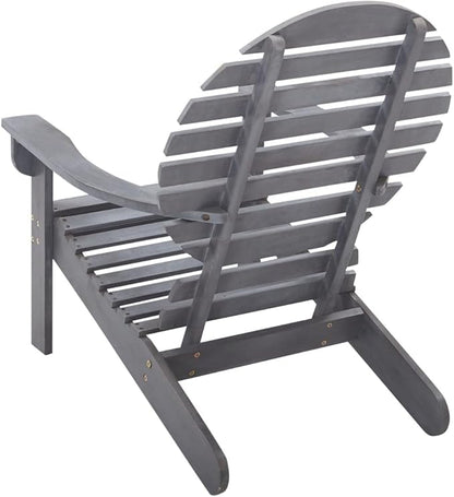 Adirondack Chair,Outdoor Patio Furniture,Outdoor Dining Chairs,Porch Chairs,Balcony Chairs,Kitchen Chairs,Armchair, Reading Chair, for Balcony,Porch,Deck, Solid Acacia Wood Gray