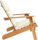 Solid Acacia Wood Garden Bench with Cream Cushions, Foldable Outdoor Bench for Patio Balcony Garden - Photo 5