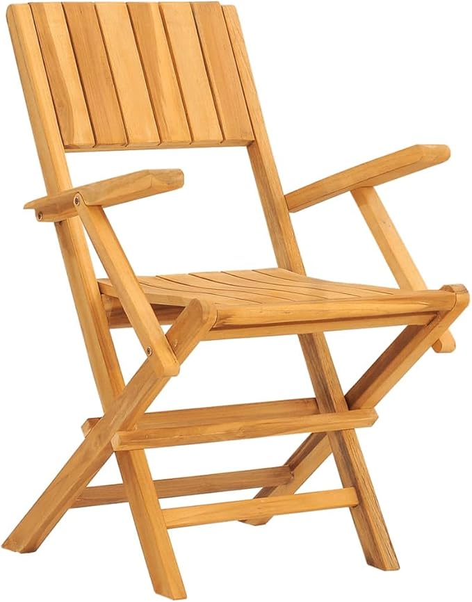 Folding Patio Chairs 2 pcs 21.7"x24"x35.4" Solid Wood Teak Outdoor Chairs Furniture Balcony Furniture Suitable for Gardens, Pools, patios.