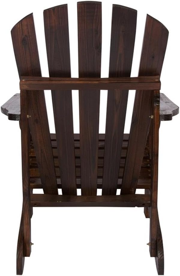 Pemberly Row Adirondack Chair, 36" H x 35" W x 28.25" D, Cedar Wood, Brown Finish, Ergonomic Design, Contoured Seat, Wide Arms, High Back Support, Outdoor Patio or Deck Furniture for Relaxation