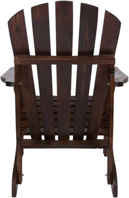 Pemberly Row Adirondack Chair, 36" H x 35" W x 28.25" D, Cedar Wood, Brown Finish, Ergonomic Design, Contoured Seat, Wide Arms, High Back Support, Outdoor Patio or Deck Furniture for Relaxation