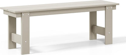 WestinTrends Ashore Outdoor HDPE 48" Modern Backless Patio Bench, Sand