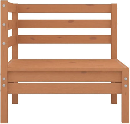 4-Piece Solid Pine Wood Patio Lounge Set with Ottoman, Honey Brown Outdoor Furniture for Garden Balcony Porch